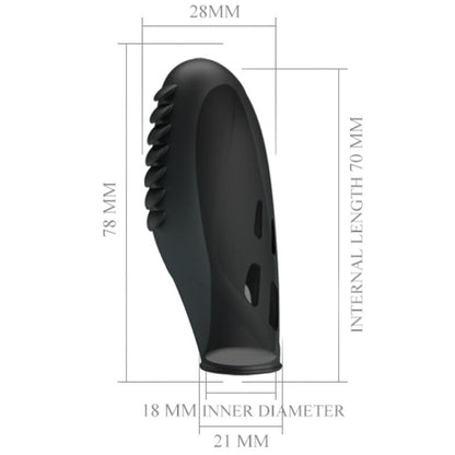 PRETTY LOVE - BLACK SILICONE FINGER VIBRATOR