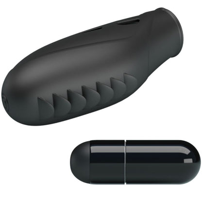 PRETTY LOVE - BLACK SILICONE FINGER VIBRATOR