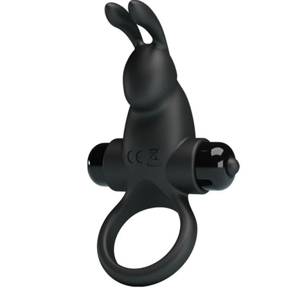 PRETTY LOVE - VIBRATING RING + RABBIT CLITORAL STIMULATOR 10 VIBRATIONS BLACK