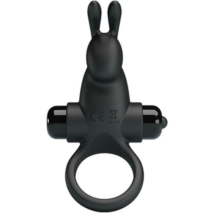 PRETTY LOVE - VIBRATING RING + RABBIT CLITORAL STIMULATOR 10 VIBRATIONS BLACK