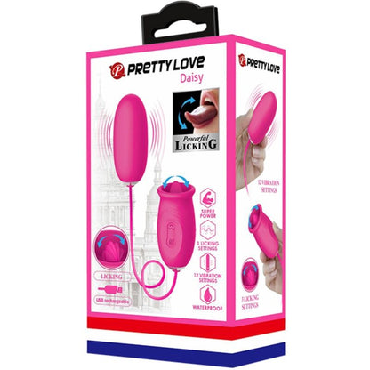 PRETTY LOVE - DAISY VIBRATING EGG + PINK CLITORAL STIMULATING TONGUE