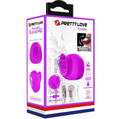 PRETTY LOVE - ESTELLE TONGUE CLITORIS STIMULATOR 12 VIBRAÇÕES ROXO