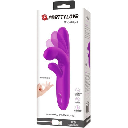 PRETTY LOVE - ANGELIQUE MULTIFUNCTION VIBRATOR + PURPLE CLITORAL STIMULATOR