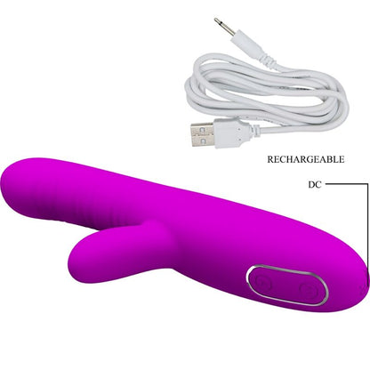 PRETTY LOVE - ANGELIQUE MULTIFUNCTION VIBRATOR + PURPLE CLITORAL STIMULATOR