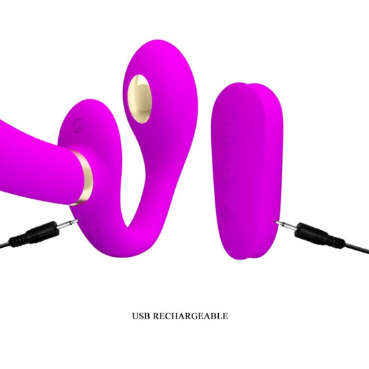 PRETTY LOVE - THUNDERBIRD DOUBLE VIBRATOR STRAP-ON REMOTE CONTROL PURPLE