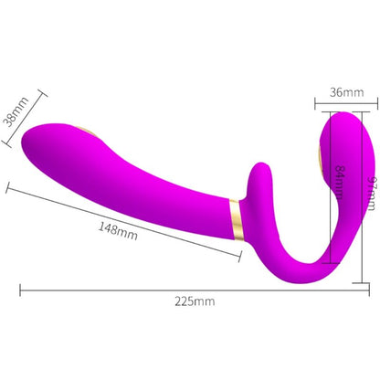 PRETTY LOVE - THUNDERBIRD DOUBLE VIBRATOR STRAP-ON REMOTE CONTROL PURPLE