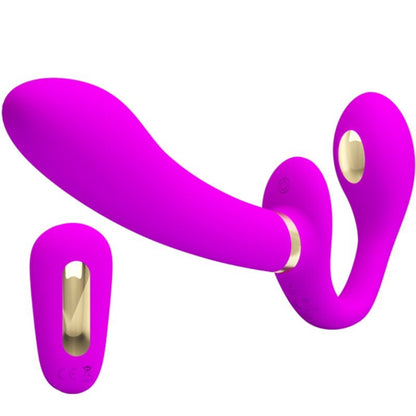 PRETTY LOVE - THUNDERBIRD DOUBLE VIBRATOR STRAP-ON REMOTE CONTROL PURPLE