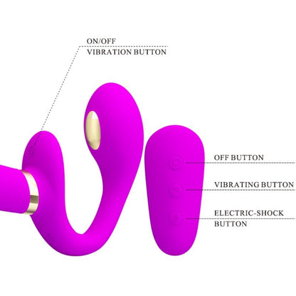 PRETTY LOVE - THUNDERBIRD DOUBLE VIBRATOR STRAP-ON REMOTE CONTROL PURPLE
