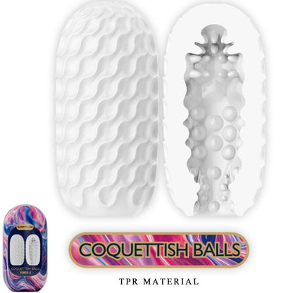 PRETTY LOVE - COQUETTISH BALLS WHITE SILICONE MALE MASTURBATOR