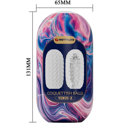 PRETTY LOVE - COQUETTISH BALLS WHITE SILICONE MALE MASTURBATOR