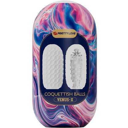 PRETTY LOVE - COQUETTISH BALLS WHITE SILICONE MALE MASTURBATOR