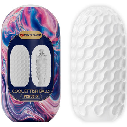 PRETTY LOVE - COQUETTISH BALLS WHITE SILICONE MALE MASTURBATOR