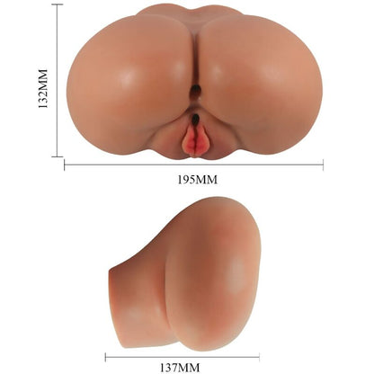 CRAZY BULL - LUNA VIBRADOR BUTT COM VAGINA REALISTA E ÂNUS CONTROLE DE CARNE REMOTO