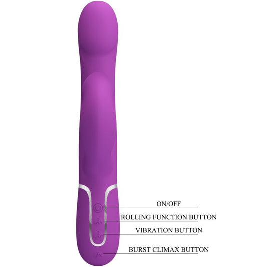 PRETTY LOVE - 4-IN-1 PURPLE MULTIFUNCTIONAL VIBRATOR AND STIMULATOR