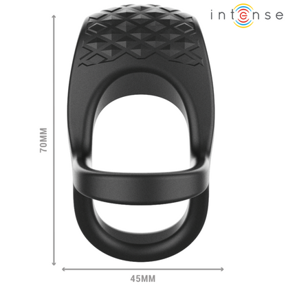 INTENSE - ALEX DOUBLE PENIS RING VIBRATOR 10 VIBRATIONS BLACK