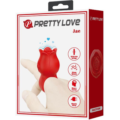 PRETTY LOVE - JAE ROSE FINGER VIBRATOR 10 VIBRATIONS RED
