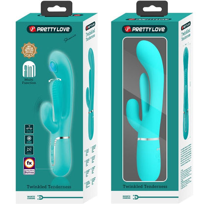 PRETTY LOVE - SHANIA TRIPLE RABBIT MULTIFUNCTIONAL 3-IN-1 VIBRATOR BLUE