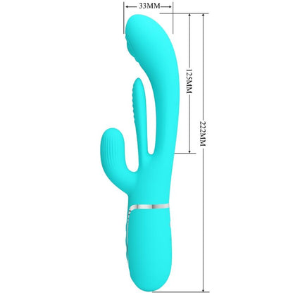 PRETTY LOVE - SHANIA TRIPLE RABBIT MULTIFUNCTIONAL 3-IN-1 VIBRATOR BLUE