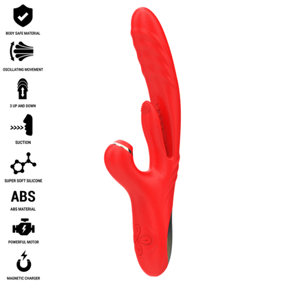 INTENSE - KAROL MULTIFUNCTION VIBRATOR IMPULSE &amp; STIMULATION &amp; SUCTION RED