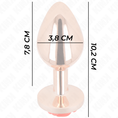KINK - ROSE GOLD ANAL PLUG WITH RED ROSE L