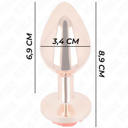 KINK - ROSE GOLD BUTT PLUG WITH RED ROSE M