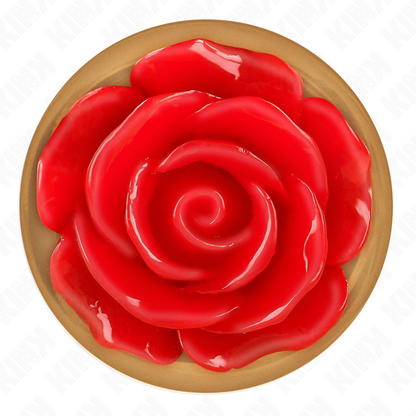 KINK - ROSE GOLD BUTT PLUG WITH RED ROSE M