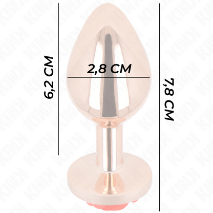 KINK - ROSE GOLD BUTT PLUG WITH RED ROSE S