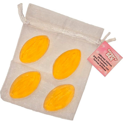 SPICY DIABLO - 4 MINI YELLOW VAGINA-SHAPED SOAPS