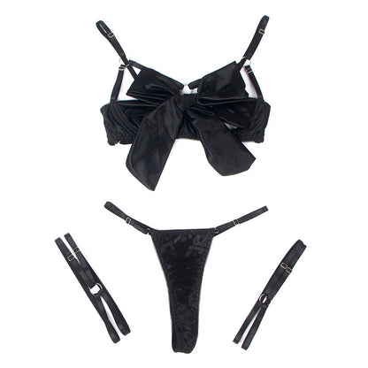 SUBBLIME - 955205 ADJUSTABLE BLACK LACE BRA SET L/XL