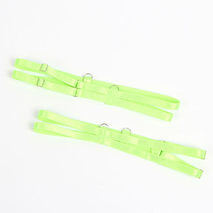 SUBBLIME - 955328 CONJUNTO DE SUTIÃ COM RENDA E LINHAS DE LIGA VERDE E AZUL L/XL