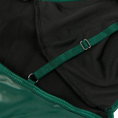 SUBBLIME - 955434 GREEN LEATHER DRESS WITH STRAPS S/M