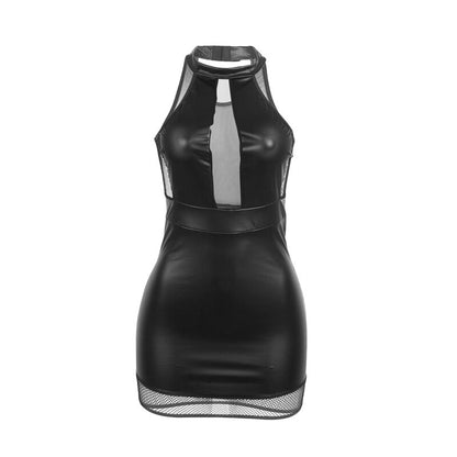 SUBBLIME - 955489 BLACK HALTER NECK DRESS WITH SHOWERS L/XL