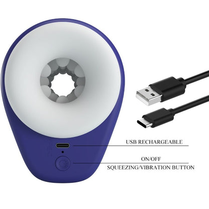 PRETTY LOVE - DJ LADY MALE VIBRATING MASTURBATOR 5 SETTINGS PURPLE