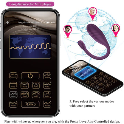 PRETTY LOVE - PURPLE LEVIATHAN APP-CONTROLLED VIBRATOR