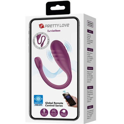 PRETTY LOVE - VIBRADOR CONTROLADO POR APLICATIVO LEVIATHAN ROXO