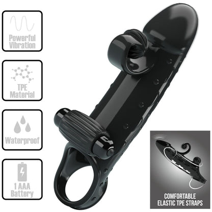 ROMANCE - BLACK VIBRATING PENIS SLEEVE