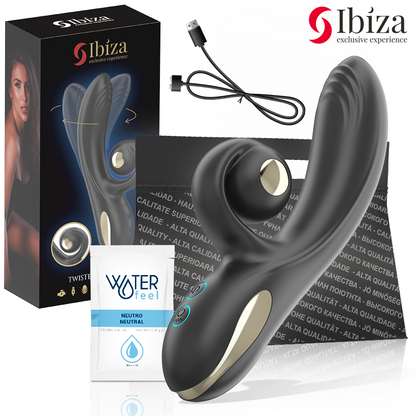 IBIZA - VIBRADOR TWISTER COM ESTIMULADOR DE CURVA E VIBRO-ROTAÇÃO