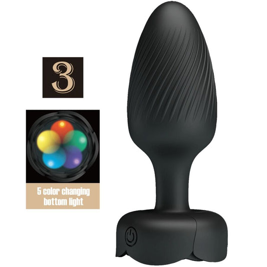 PRETTY LOVE - OSBORN PLUG ANAL CON LUZ LED NEGRO 9,8 CM