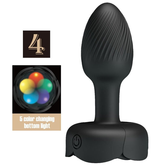 PRETTY LOVE - OLMAN PLUG ANAL CON LUZ LED NEGRO 8,8 CM