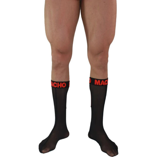 HOMBRE - CALCETINES FINOS TALLA ÚNICA NEGRO/ROJO