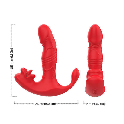 ARMONY - VIBRADOR ANAL TANGA Y ESTIMULADOR DEL PUNTO G CONTROL REMOTO ROJO