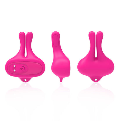 ARMONY - GRAMPOS MAGNÉTICOS DE MAMILOS COM VIBRAÇÃO EM FORMA DE COELHO ROSA