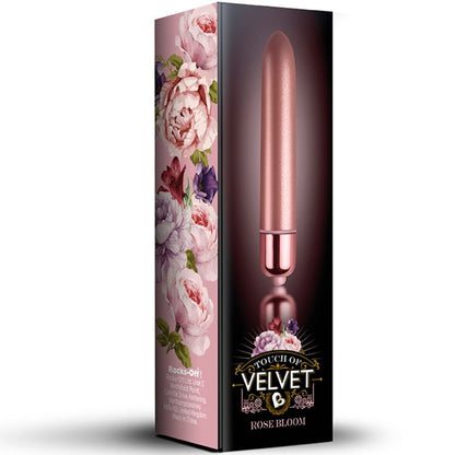 ROCKS-OFF - TOQUE DE BALA VIBRANTE DE TERCIOPELO ROSE BLOOM 10 VELOCIDADES