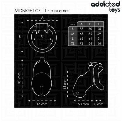 ADDICTED TOYS LOCKED - JAULA PENEANA MINDNIGHT CELL, TALLA L