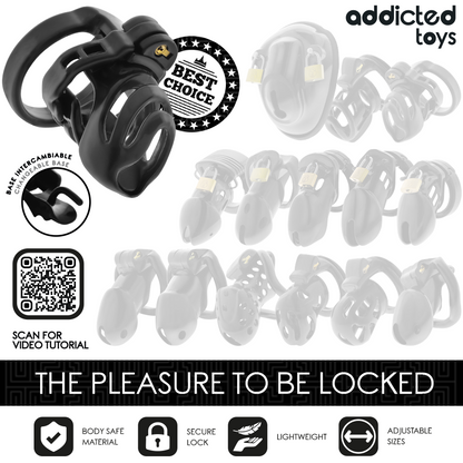 ADDICTED TOYS LOCKED - GAIOLA PARA PÊNIS COM TRAVA ETERNA 9 CM