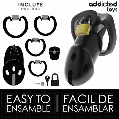 ADDICTED TOYS LOCKED - JAULA DE PENE DE NAYLON IRROMPIBLE 9,8 CM
