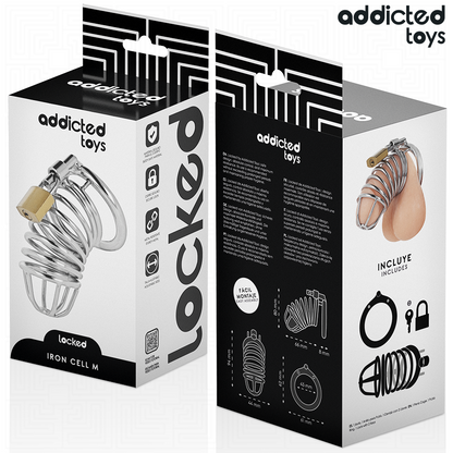 ADDICTED TOYS LOCKED - JAULA DE PENE DE METAL CON CELDA DE HIERRO TALLA M