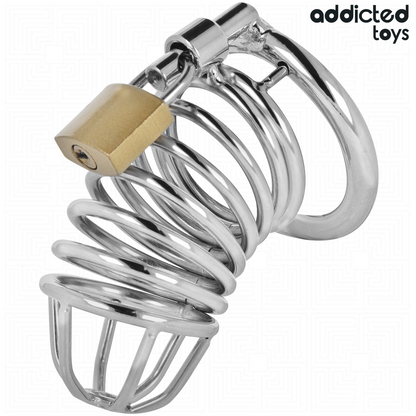 ADDICTED TOYS LOCKED - JAULA DE PENE DE METAL CON CELDA DE HIERRO TALLA M