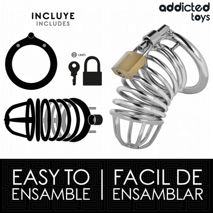 ADDICTED TOYS LOCKED - JAULA DE PENE DE METAL CON CELDA DE HIERRO TALLA M