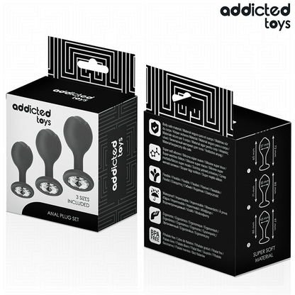 ADDICTED TOYS - CONJUNTO DE 3 PLUG ANAL COM JOIA